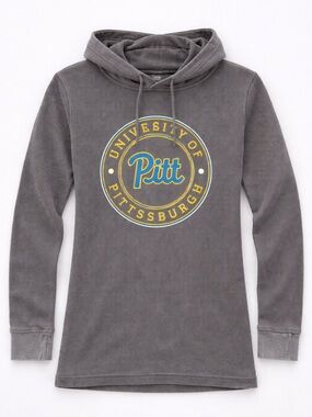 University of Pittsburgh Hoodie Thermal Pullover Gray Long Sleeve  Sweatshirt S